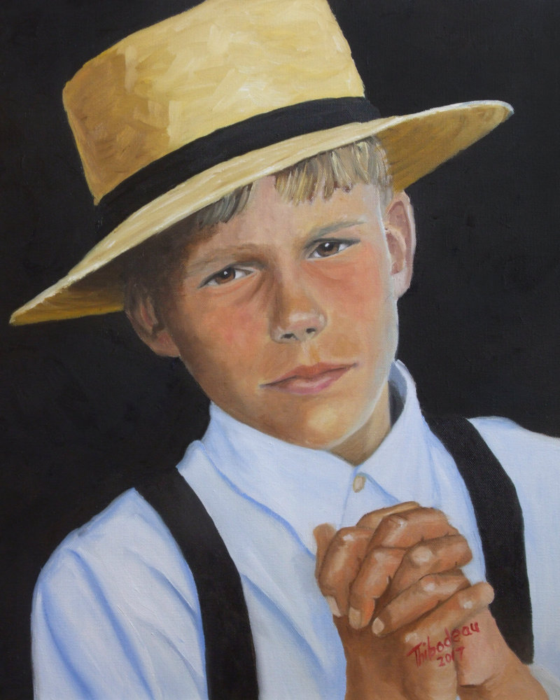 portrait of child painted in oil