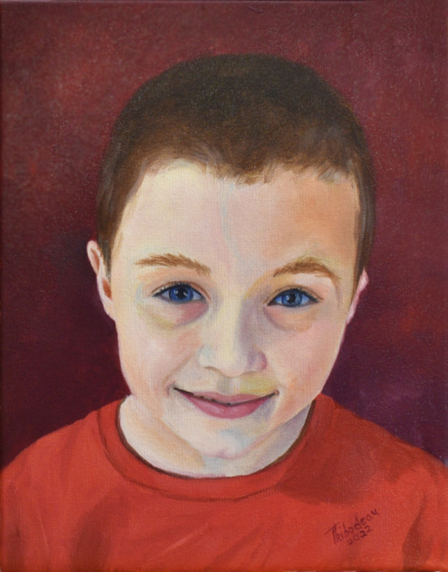 oil on canvas portrait of a child